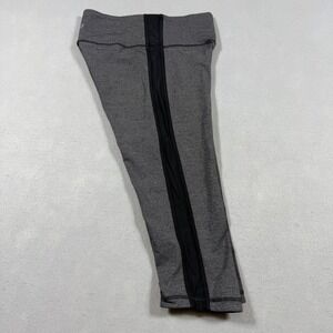 Lululemon‎ Gray Heathered Black Side Stripe High Rise Crop Leggings Womens 6